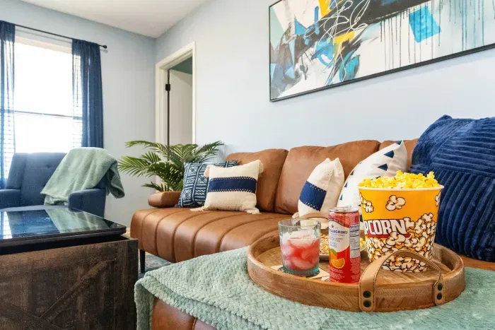 Living room laughs + a gaming table = vacation memories made.