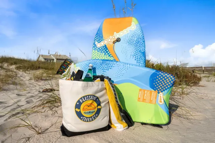 Beach cart + chairs + toys + boogie boards = no-stress beach days.