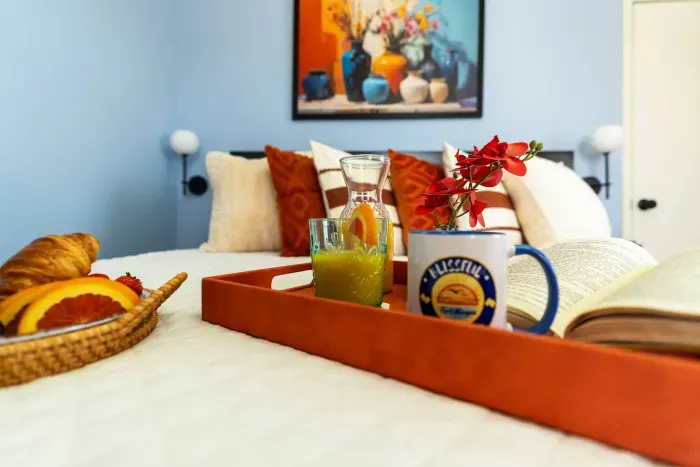 First Guest Bedroom: Complete with king bed.