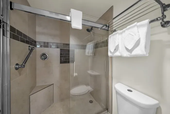 Walk in shower in primary bathroom