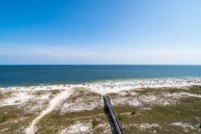View of beaches from balcony