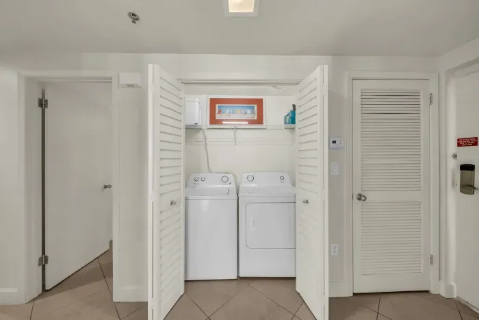 In unit washer and dryer by the entrance