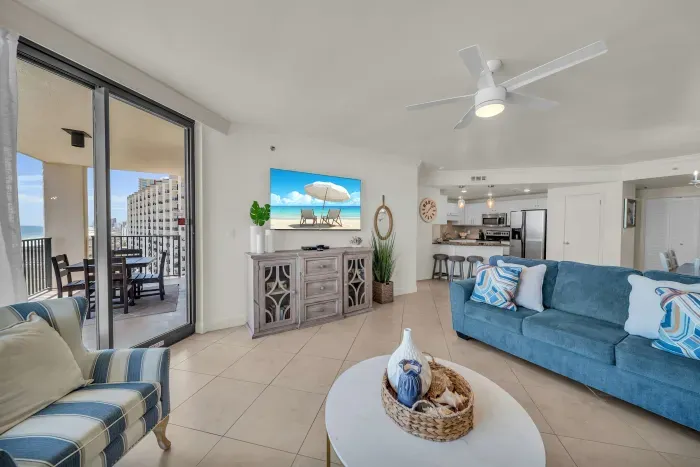 Living room off private balcony