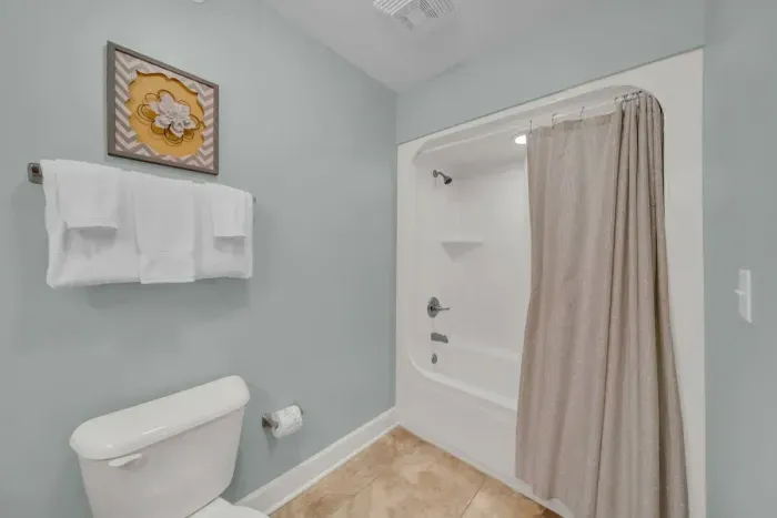 Private bathroom off 1st guest bedroom