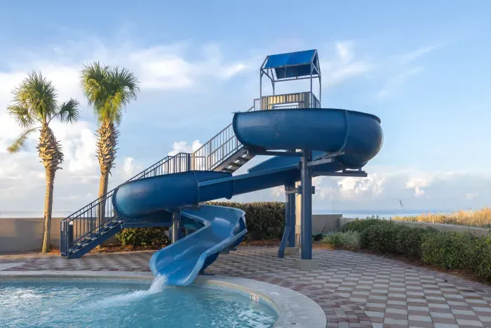 Outdoor Pool Slide, Stairs Redone 2025