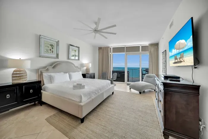 Primary bedroom with king bed