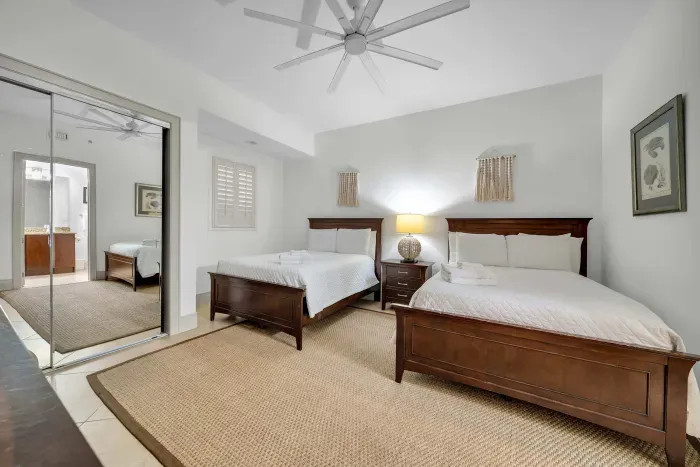 Guest bedroom with two full size beds