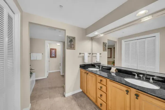 Primary bathroom dual vanity