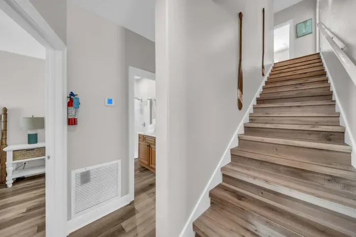 Stairs from main level leading to second floor