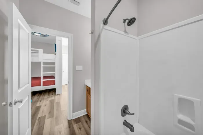 Attached bathroom off guest bedroom