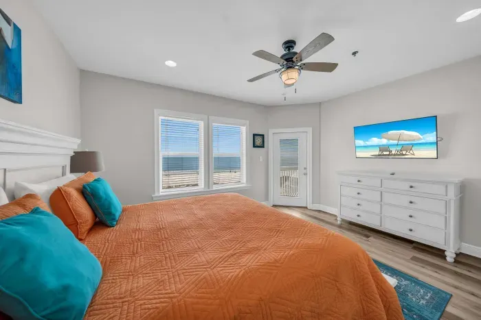 Second floor primary king suite with balcony