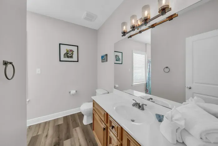 Third floor guest bathroom off bunkroom