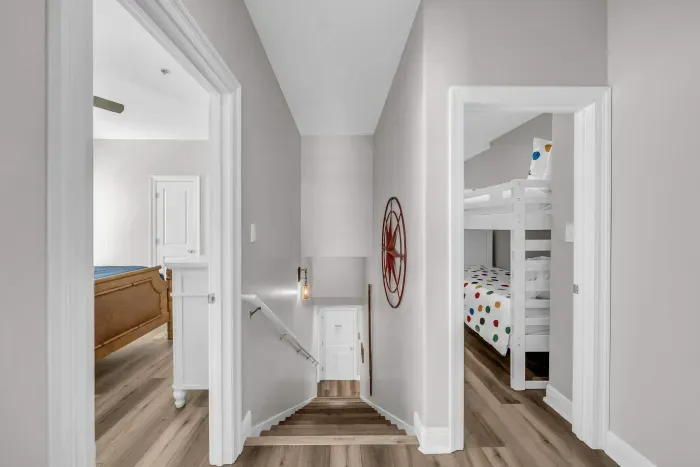 Top of the stairs on the third floor