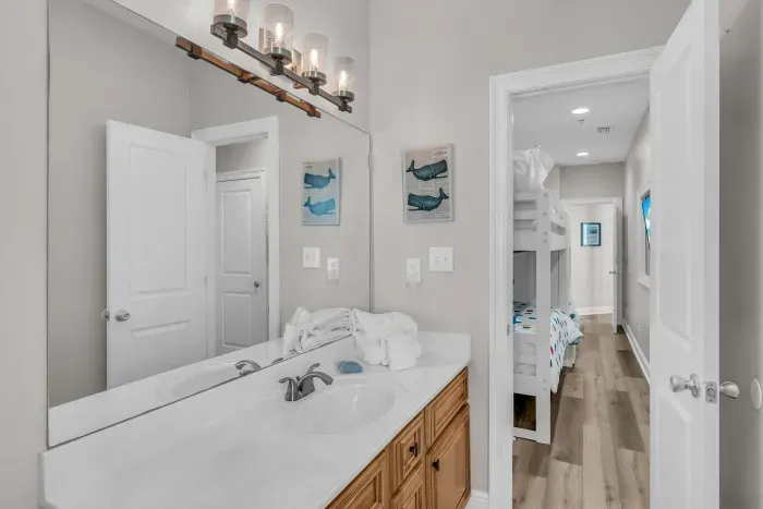 Third floor guest bathroom off bunkroom