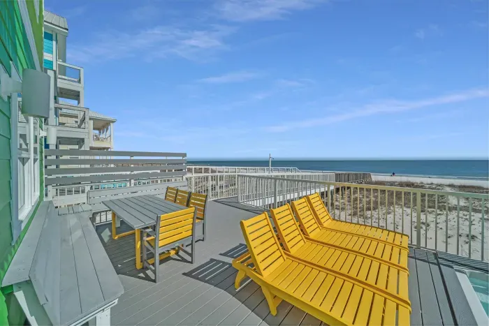 Sun deck and private beach boardwalk