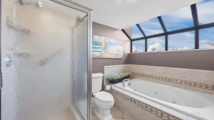 Walk in shower in primary bathroom