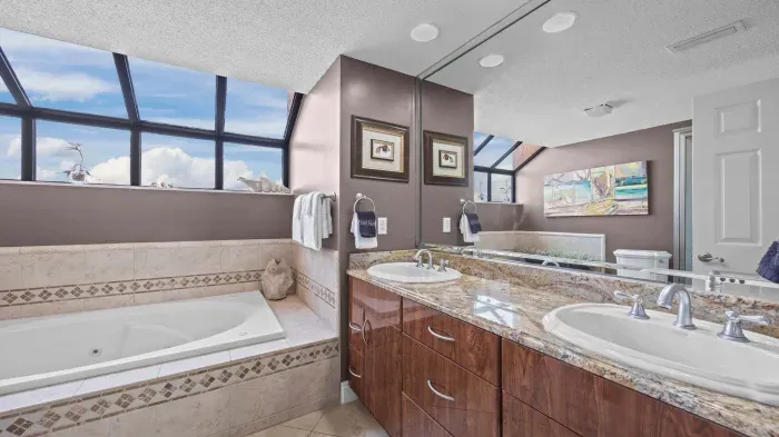 Primary bathroom with oversized tub