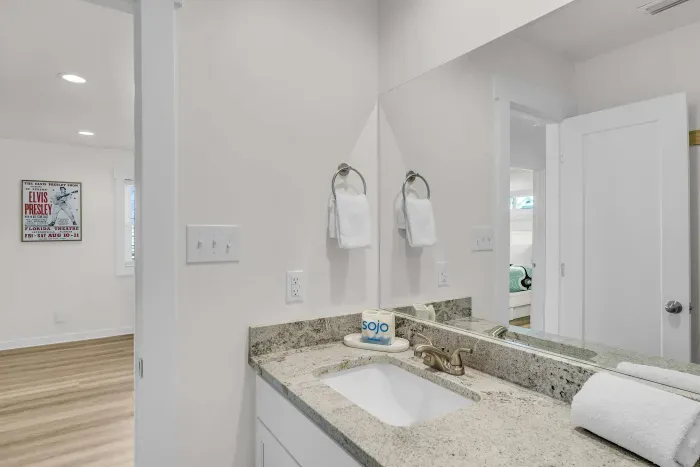 Bathroom off living room