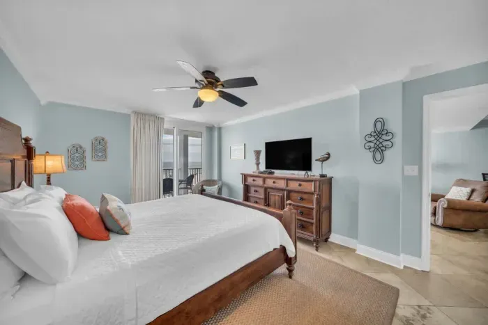 Primary bedroom with king size bed