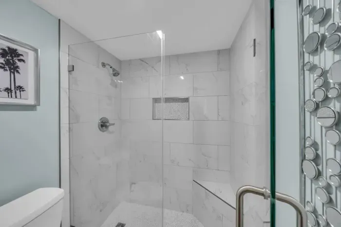 Primary bathroom with walk in shower