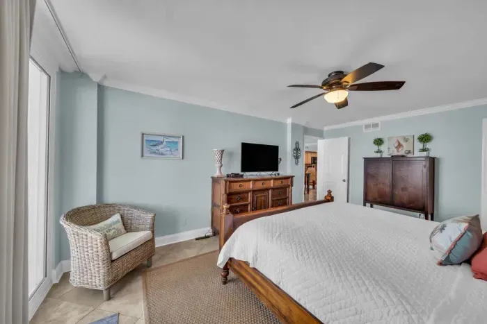 Primary bedroom with king size bed