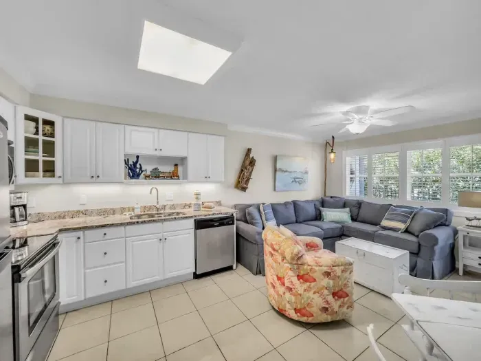 Living room off kitchen