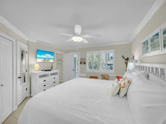 King size bed in primary bedroom