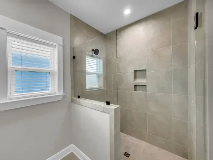 Primary bathroom features walk in shower