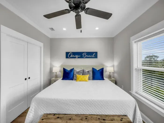 King size bed in primary