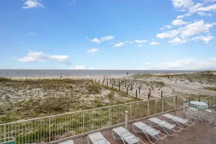 Southside pool seating area