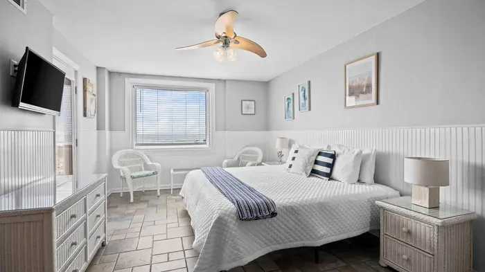 Primary bedroom with king bed