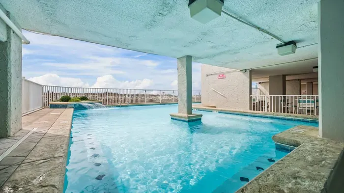 Covered portion of outdoor pool