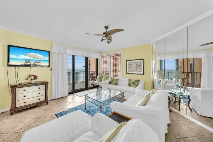 Living room with plush seating