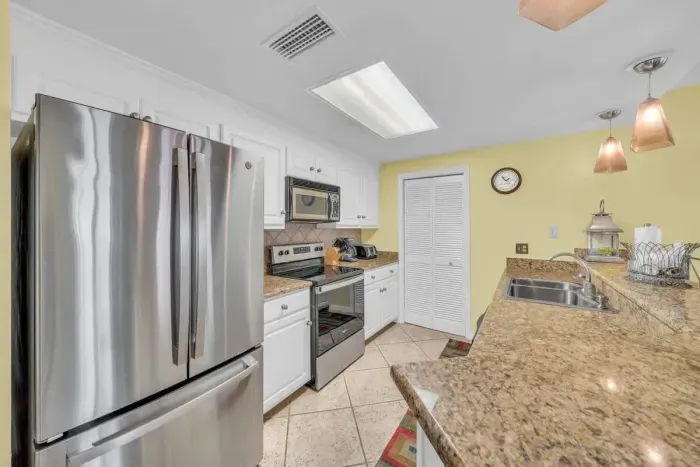 Kitchen with stainless steel appliances