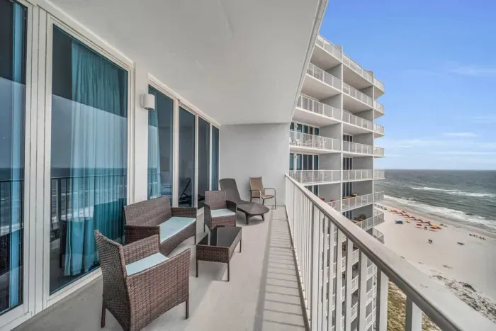 Balcony with ample seating