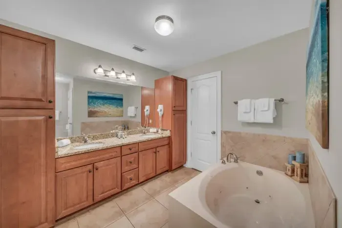 Primary bathroom with jetted tub