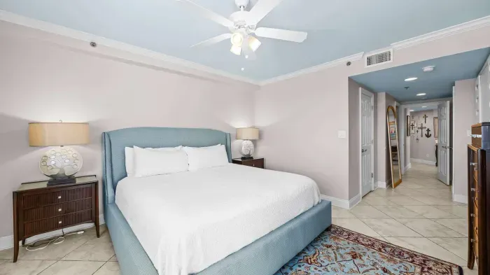 Primary bedroom with king bed