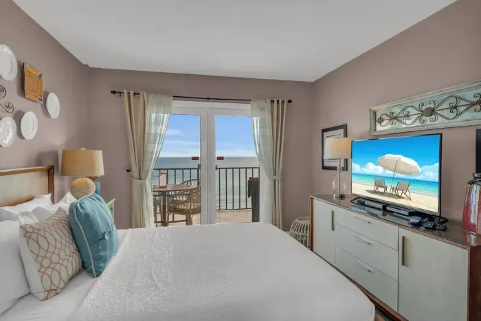 Primary bedroom with queen bed