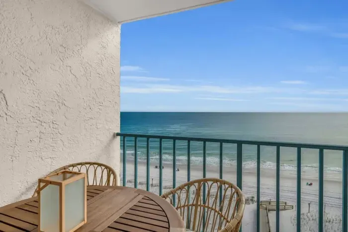 Balcony with outdoor dining