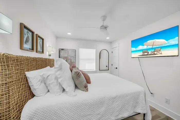 King size bed in primary bedroom