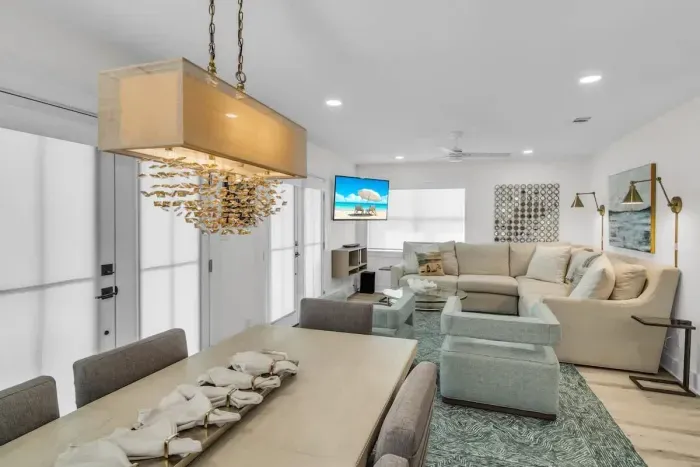 living area view from dining table