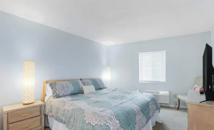 Primary bedroom with king bed