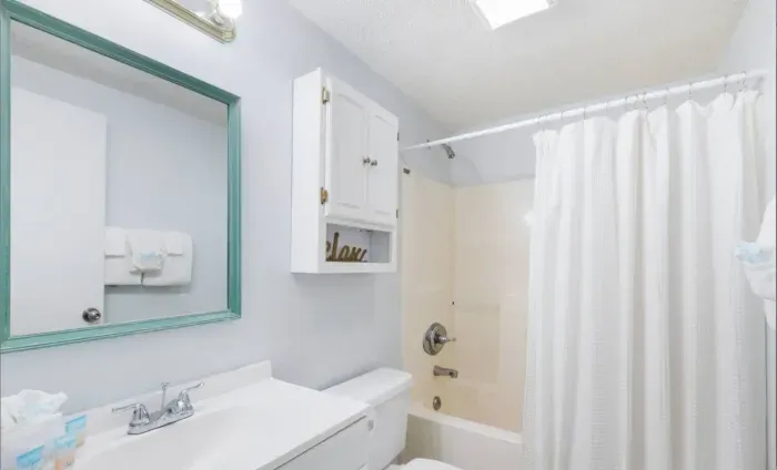 Bathroom with shower tub combo