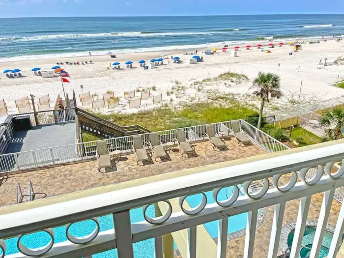 View of pool from the balcony