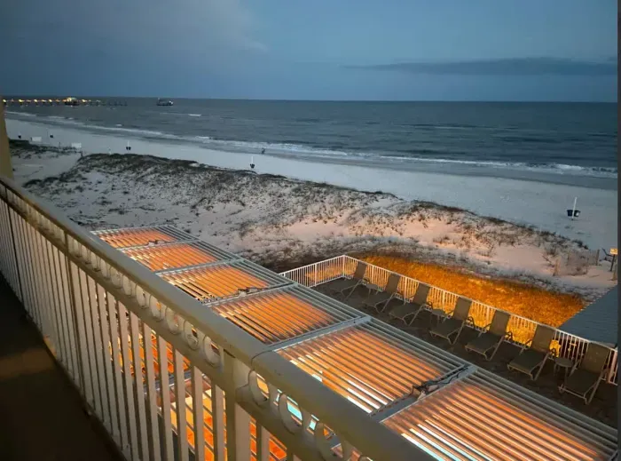 View from balcony in the evening
