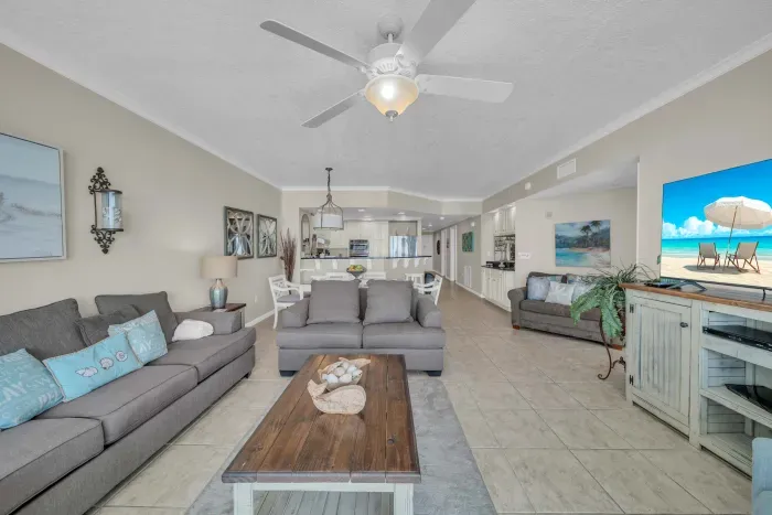 Plenty of seating in living room