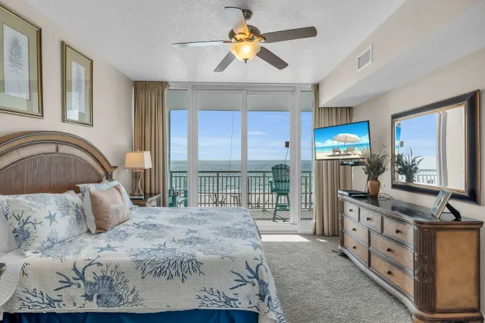 Primary bedroom has access to balcony