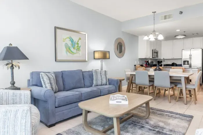 Living room off dining area