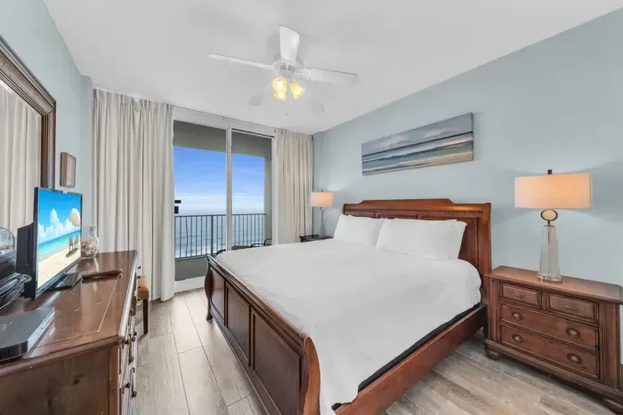 Primary bedroom with king bed