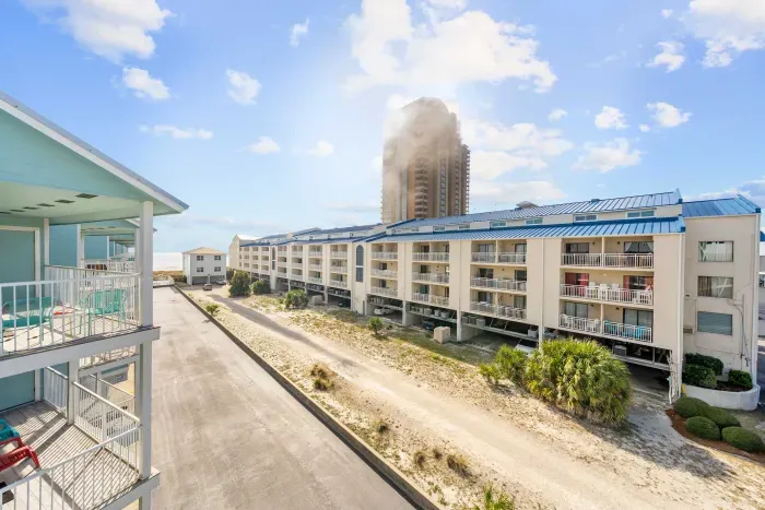 Balcony with beach steps away